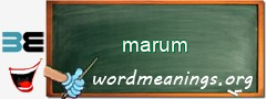 WordMeaning blackboard for marum